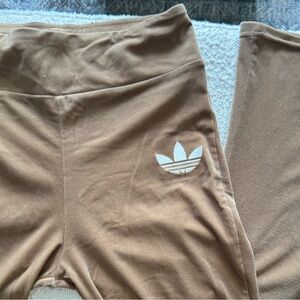 Adidas Tan Leggings with Elastic Waistband